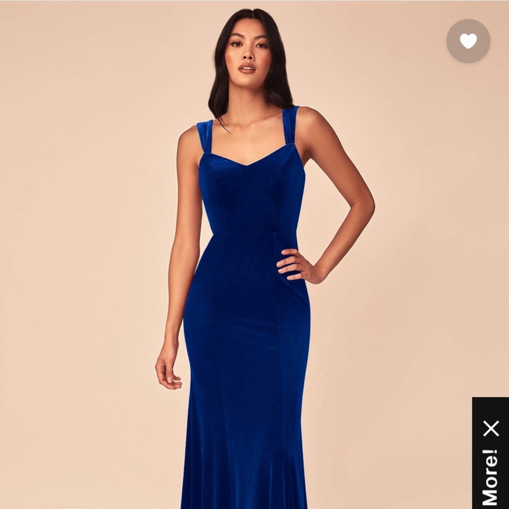 Azazie Lanessa Navy Blue Velvet Bridesmaid Dress